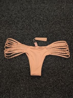 SKIMS Beige Multi-Strap Rhinestone Bikini Bottom XL NWT